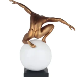 Figurative|Table Top^Statues & Sculptures Orbital Balance 65cm Gold Resin Indoor Sculpture