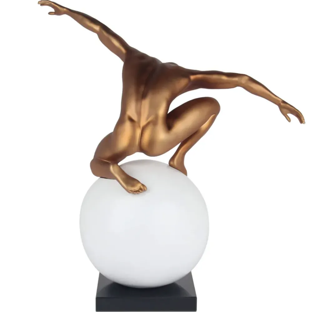 Figurative|Table Top^Statues & Sculptures Orbital Balance 65cm Gold Resin Indoor Sculpture