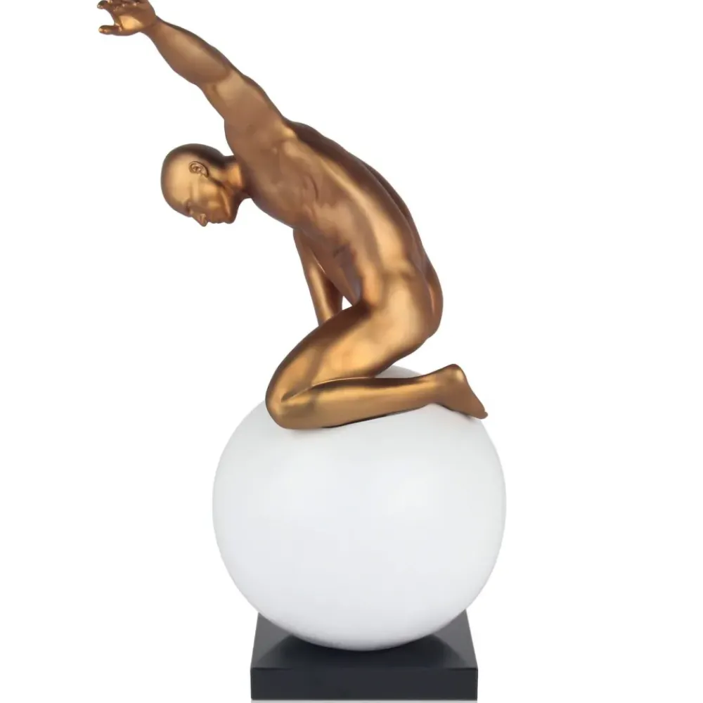 Figurative|Table Top^Statues & Sculptures Orbital Balance 65cm Gold Resin Indoor Sculpture