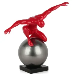 Figurative|Table Top^Statues & Sculptures Orbital Balance 47cm Red Resin Indoor Sculpture