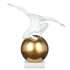 Figurative|Table Top^Statues & Sculptures Orbital Balance 47cm White Resin Indoor Sculpture