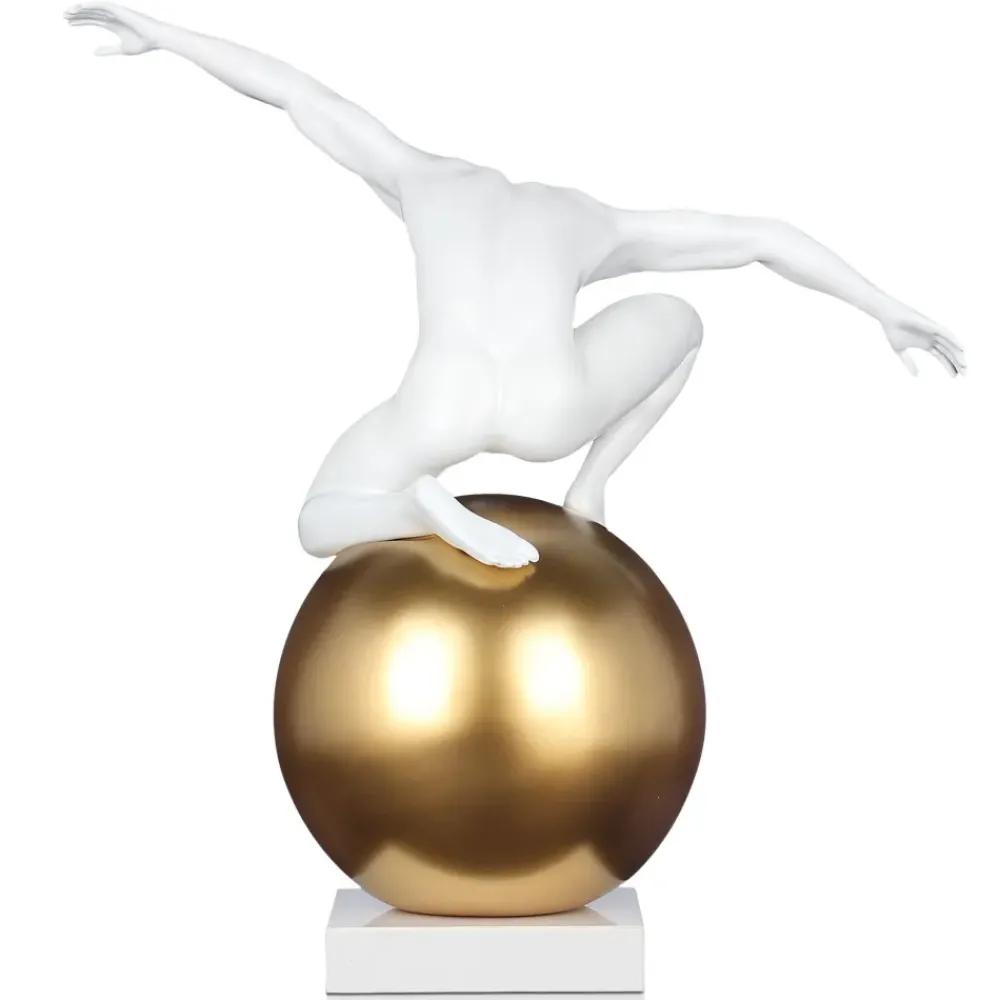 Figurative|Table Top^Statues & Sculptures Orbital Balance 65cm White Resin Indoor Sculpture