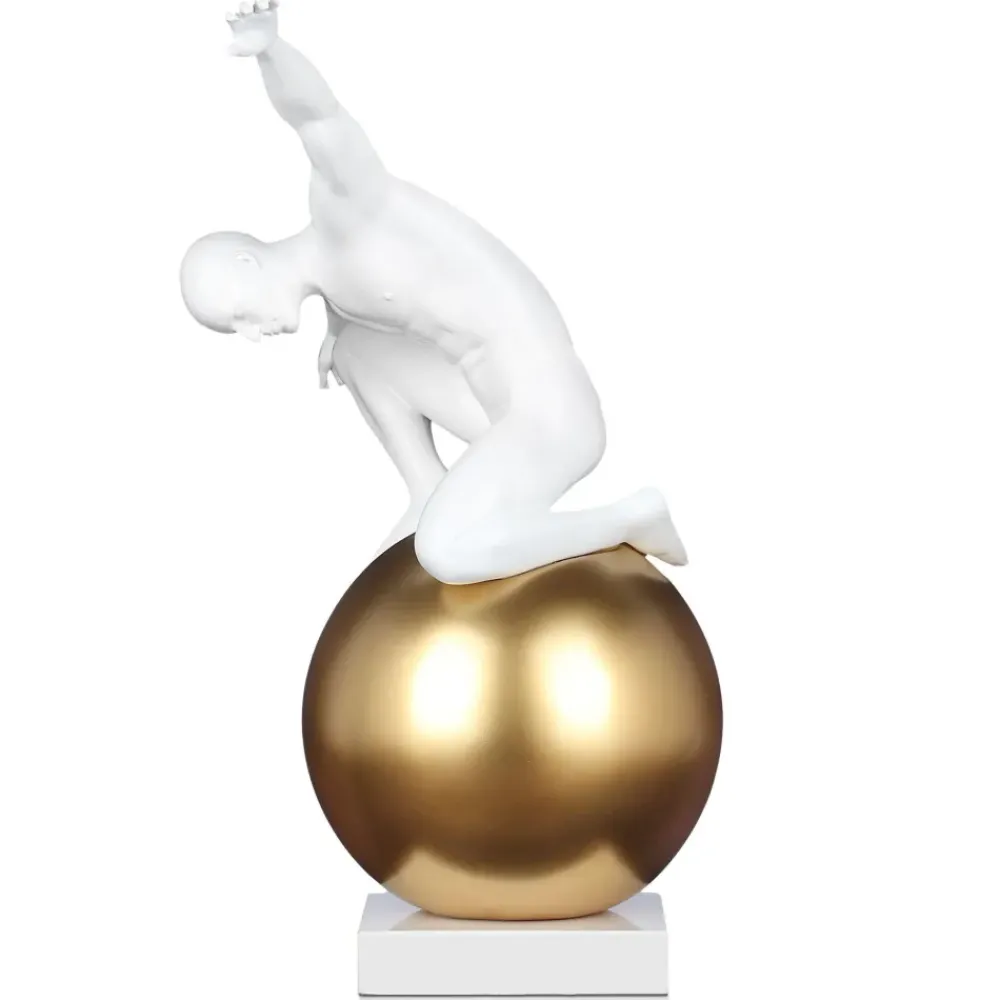 Figurative|Table Top^Statues & Sculptures Orbital Balance 65cm White Resin Indoor Sculpture