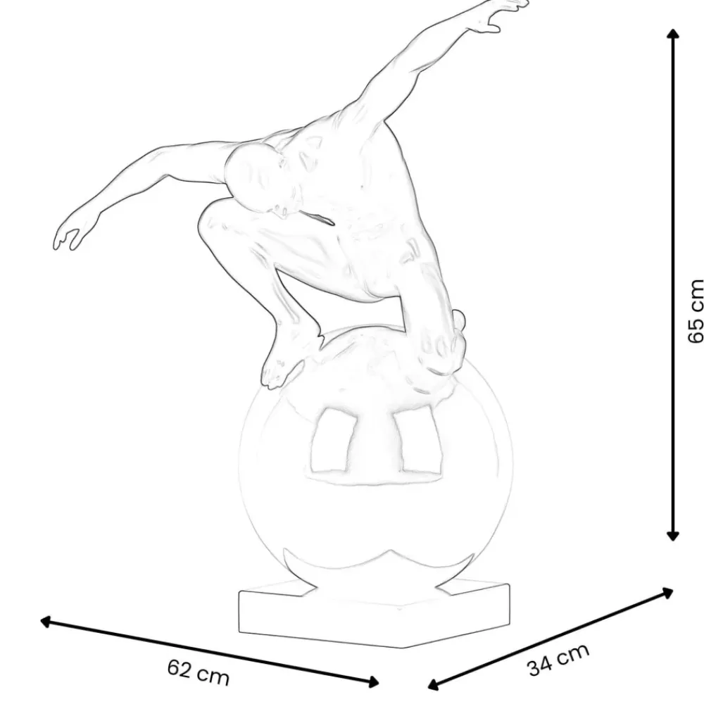 Figurative|Table Top^Statues & Sculptures Orbital Balance 65cm White Resin Indoor Sculpture