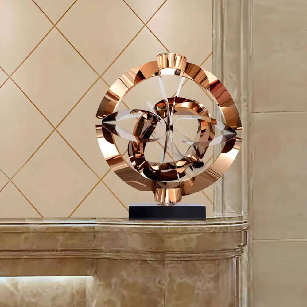 Table Top|Abstract^Statues & Sculptures Orbital Chaos 55cm Copper Metal Indoor Sculpture