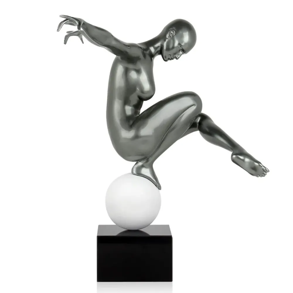 Figurative|Table Top^Statues & Sculptures Orbital Dance 45cm Anthracite Resin Indoor Sculpture