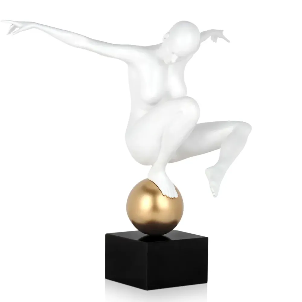 Figurative|Table Top^Statues & Sculptures Orbital Dance 45cm White Resin Indoor Sculpture