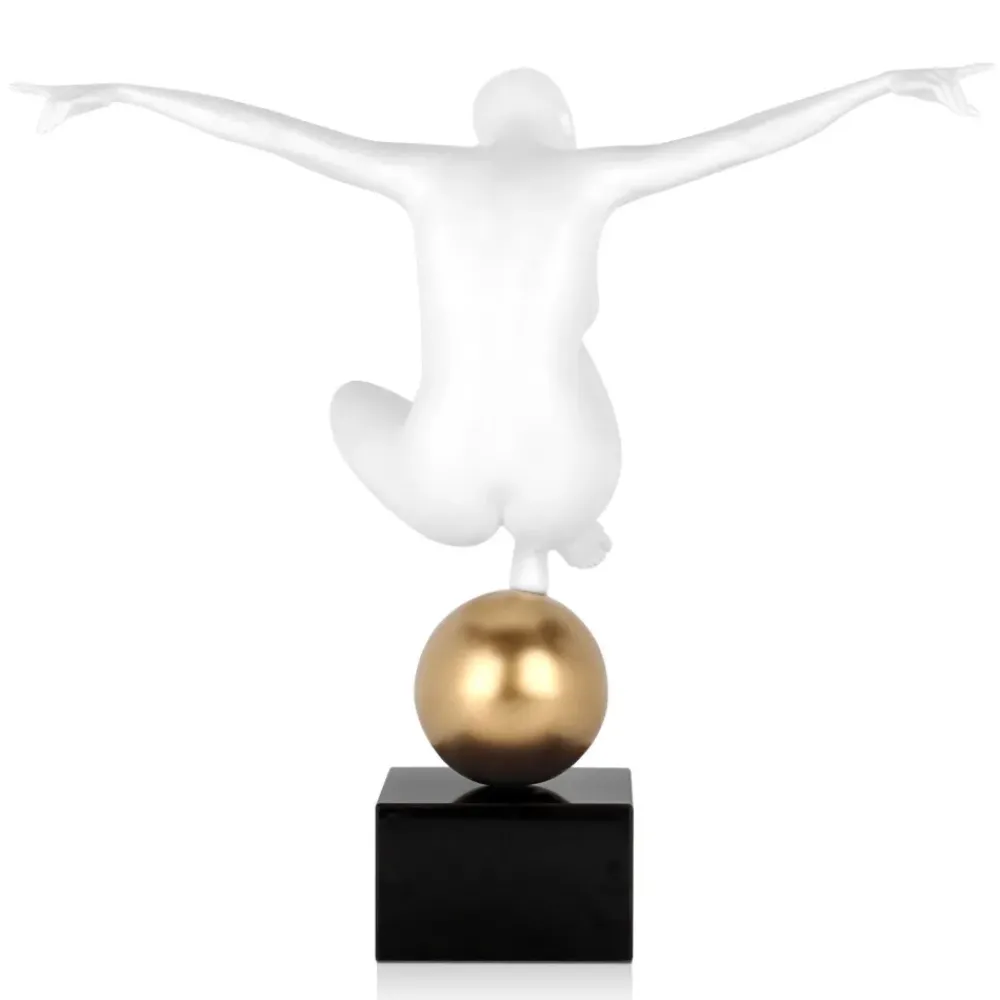 Figurative|Table Top^Statues & Sculptures Orbital Dance 45cm White Resin Indoor Sculpture