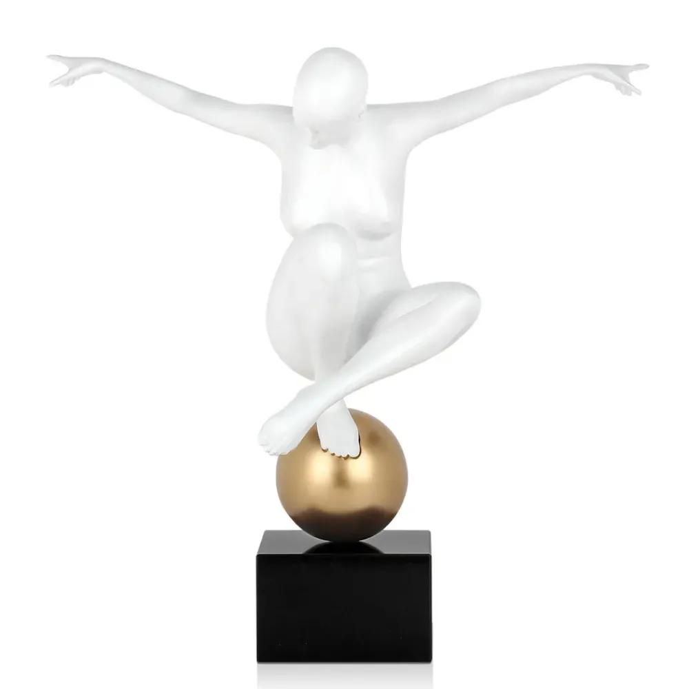 Figurative|Table Top^Statues & Sculptures Orbital Dance 45cm White Resin Indoor Sculpture