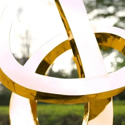 Contemporary|Contemporary^Statues & Sculptures Orbital Motion 250cm Gold Metal Garden Sculpture