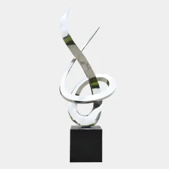 Contemporary|Contemporary^Statues & Sculptures Orbital Motion 250cm Silver Metal Garden Sculpture