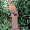 Owls^Statues & Sculptures Owl Modern Stone Garden Statue (Rust)