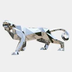 Low Poly|Animals^Statues & Sculptures Panther 87cm Geometric Metal Garden Sculpture