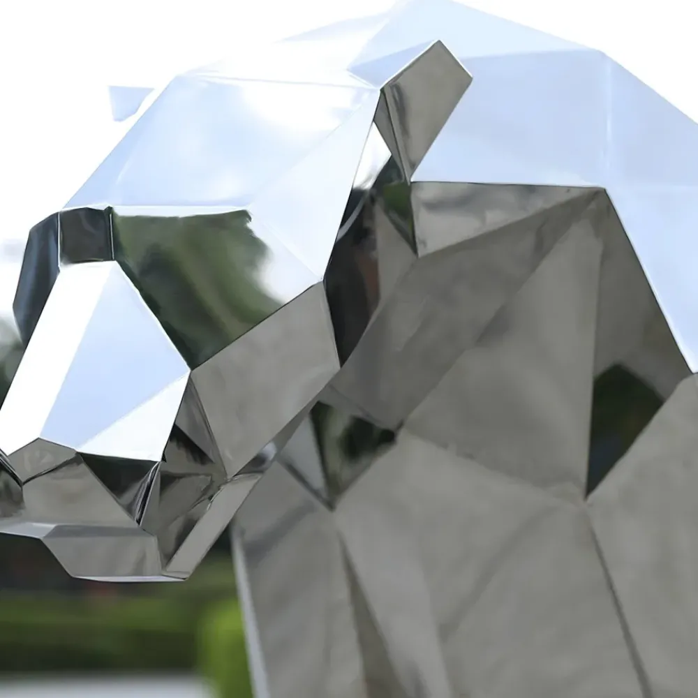 Low Poly|Animals^Statues & Sculptures Panther 87cm Geometric Metal Garden Sculpture