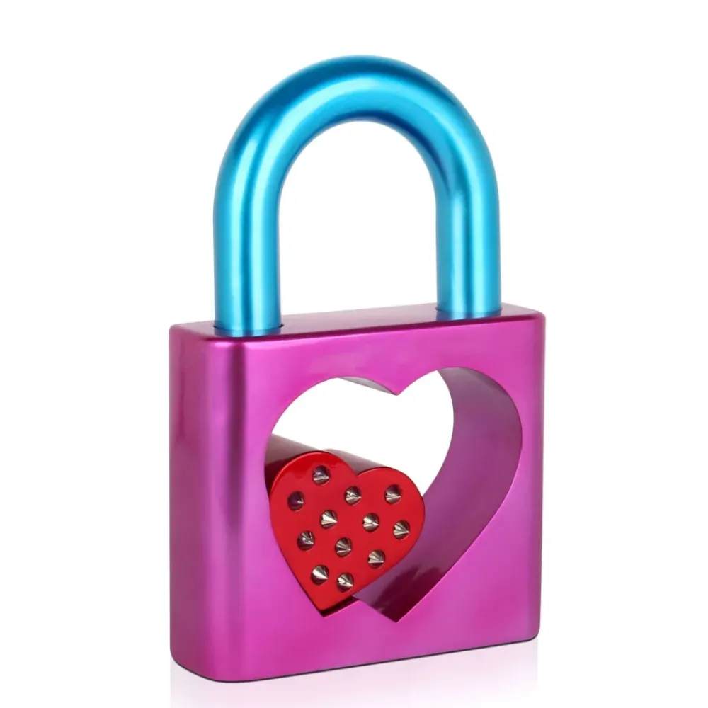 Table Top|Contemporary^Statues & Sculptures Passion Padlock 38cm Pink Resin Indoor Sculpture