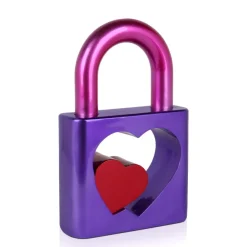Table Top|Contemporary^Statues & Sculptures Passion Padlock 38cm Purple Resin Indoor Sculpture