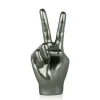 Table Top|Contemporary^Statues & Sculptures Peace Hand 28cm Anthracite Resin Indoor Sculpture