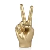 Table Top|Contemporary^Statues & Sculptures Peace Hand 28cm Gold Resin Indoor Sculpture