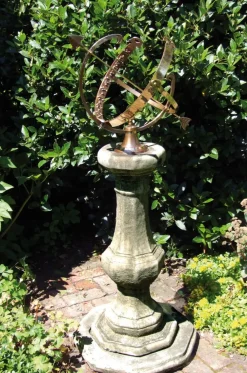 Armillary Sundials^Statues & Sculptures Pedestal Grand Armillary Stone Garden Sundial