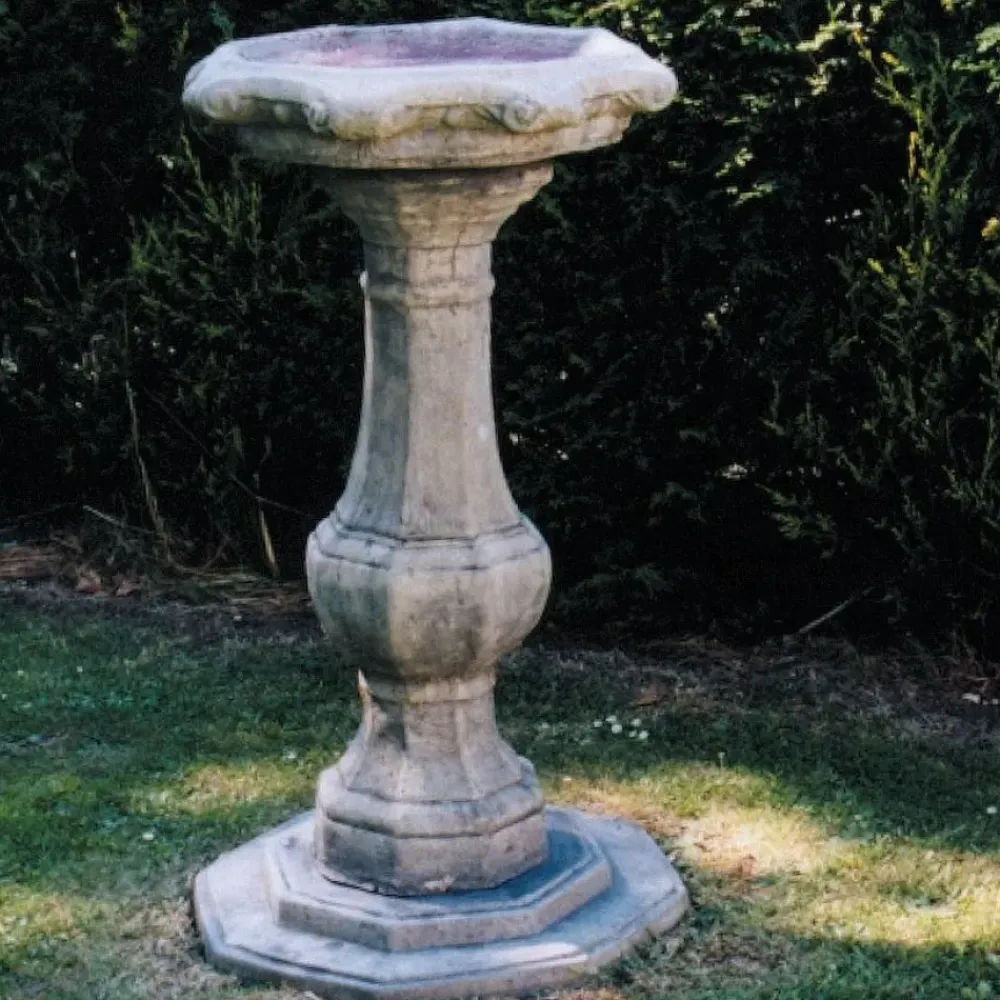 Bird Baths^Statues & Sculptures Pedestal Ornate Stone Garden Birdbath