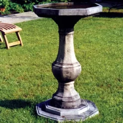 Bird Baths^Statues & Sculptures Pedestal Plain Stone Garden Birdbath