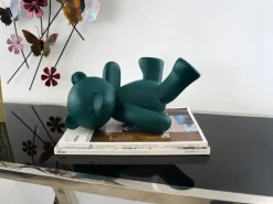 Table Top|Animals^Statues & Sculptures Playful Bear 15cm Green Resin Indoor Sculpture