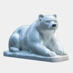 Wildlife|Contemporary^Statues & Sculptures Polar Bear 65cm White Marble Garden Statue v1