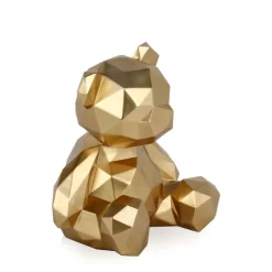 Table Top|Low Poly^Statues & Sculptures Polygon Bear 30cm Gold Resin Indoor Sculpture