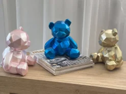 Table Top|Low Poly^Statues & Sculptures Polygon Bear 20cm Pink Resin Indoor Sculpture