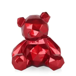 Table Top|Low Poly^Statues & Sculptures Polygon Bear 30cm Red Resin Indoor Sculpture
