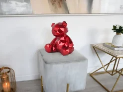 Table Top|Low Poly^Statues & Sculptures Polygon Bear 30cm Red Resin Indoor Sculpture