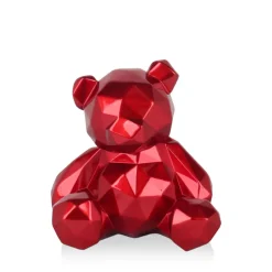Table Top|Low Poly^Statues & Sculptures Polygon Bear 20cm Red Resin Indoor Sculpture