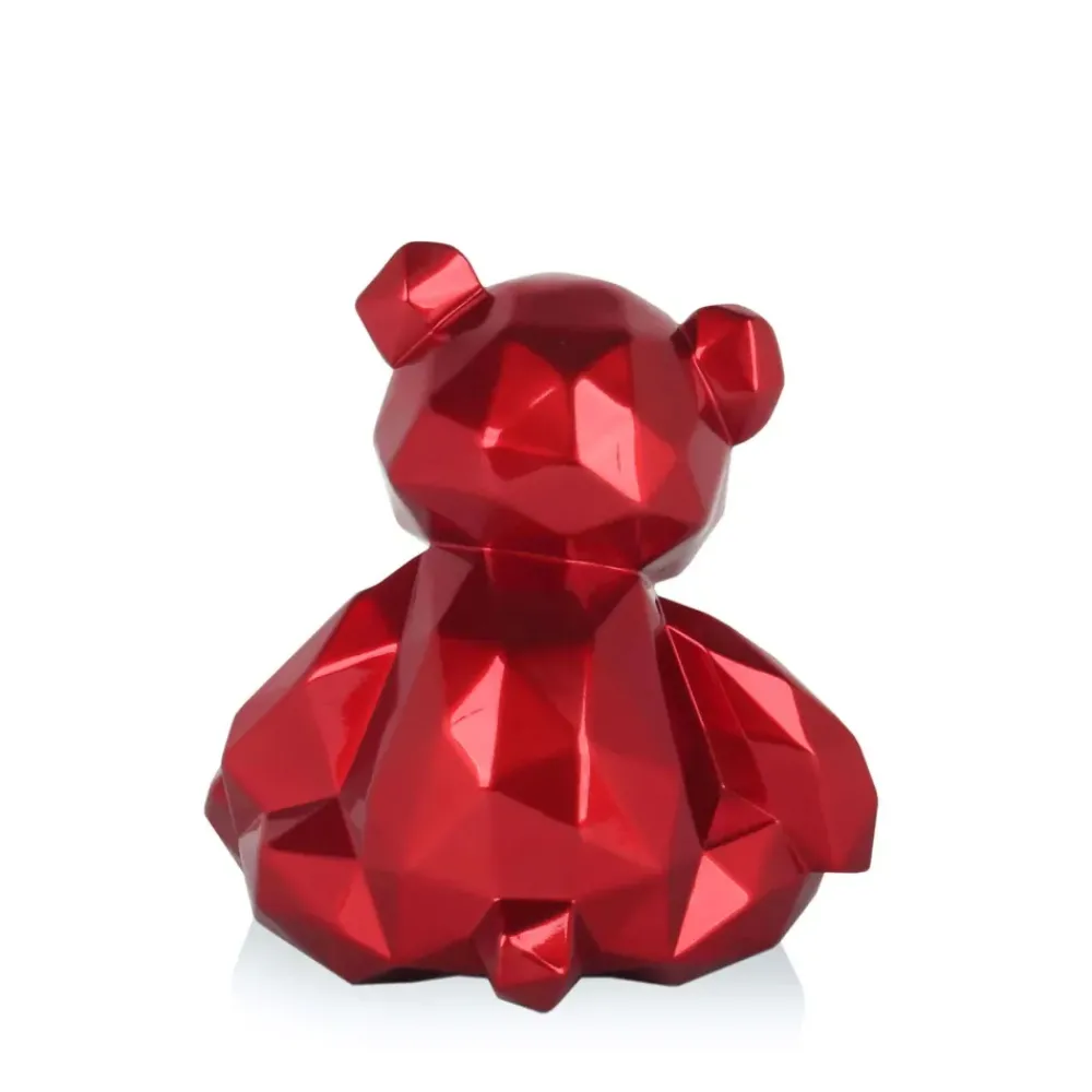 Table Top|Low Poly^Statues & Sculptures Polygon Bear 20cm Red Resin Indoor Sculpture