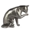Table Top|Low Poly^Statues & Sculptures Polygon Cat 24cm Anthracite Resin Indoor Sculpture