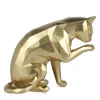 Table Top|Low Poly^Statues & Sculptures Polygon Cat 24cm Gold Resin Indoor Sculpture