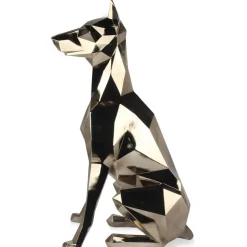 Floor Standing|Low Poly^Statues & Sculptures Polygon Doberman 82cm Gold Resin Indoor Sculpture