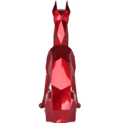 Floor Standing|Low Poly^Statues & Sculptures Polygon Doberman 82cm Red Resin Indoor Sculpture