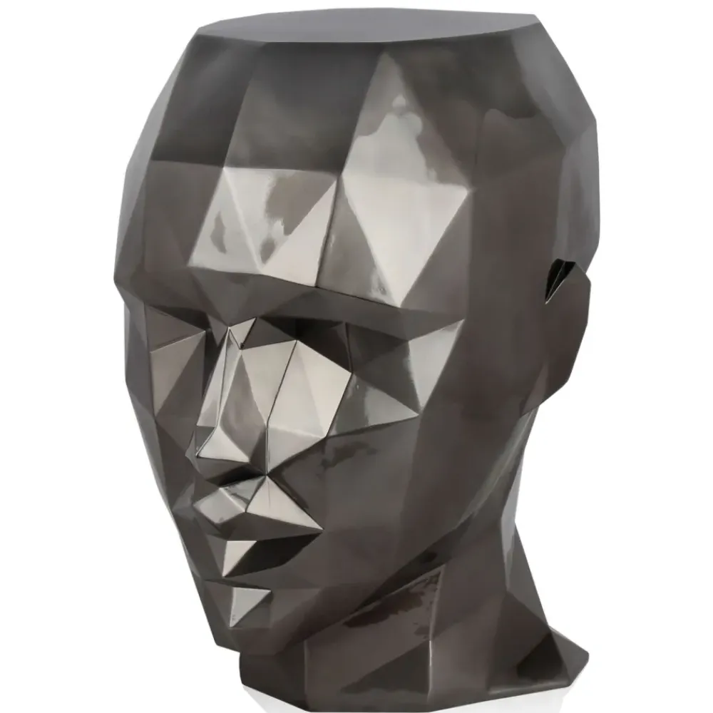 Low Poly|Contemporary^Statues & Sculptures Polygon Female Head 55cm Anthracite Side Table Sculpture