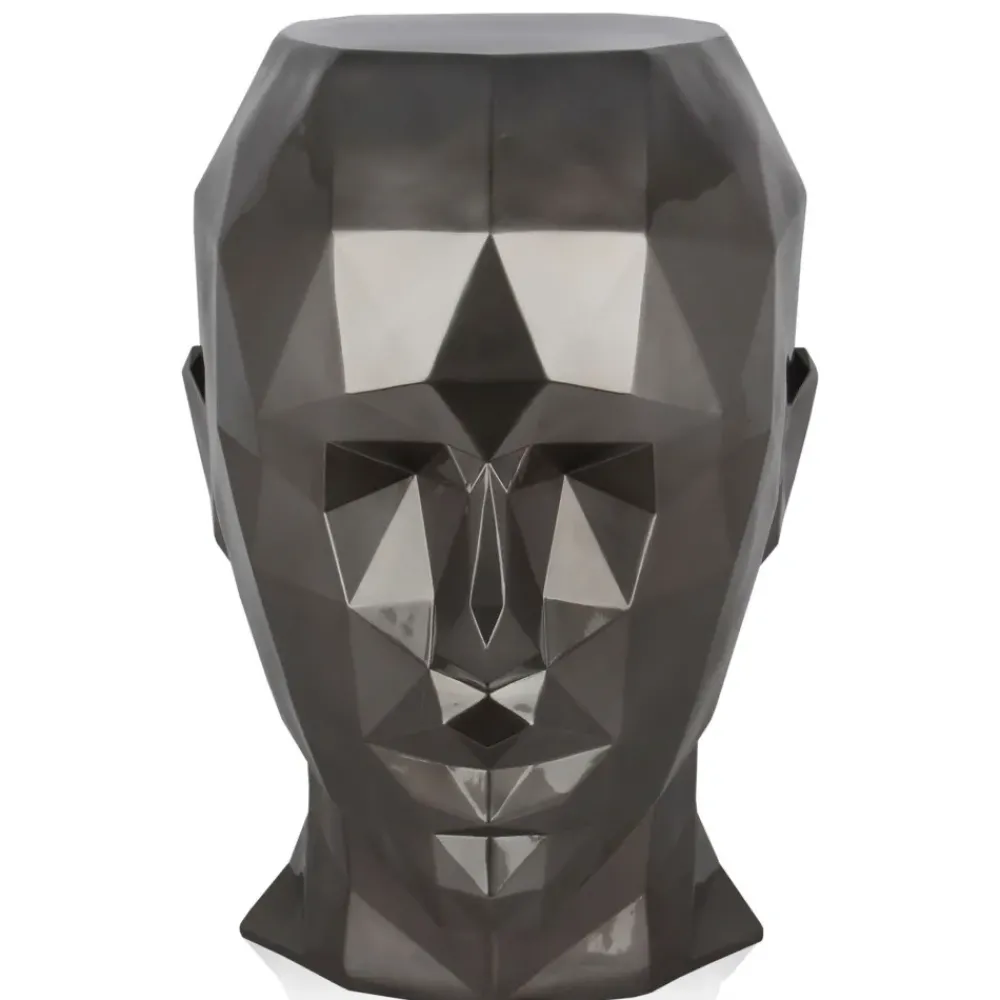 Low Poly|Contemporary^Statues & Sculptures Polygon Female Head 55cm Anthracite Side Table Sculpture
