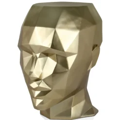 Low Poly|Contemporary^Statues & Sculptures Polygon Female Head 55cm Gold Side Table Sculpture