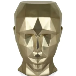 Low Poly|Contemporary^Statues & Sculptures Polygon Female Head 55cm Gold Side Table Sculpture
