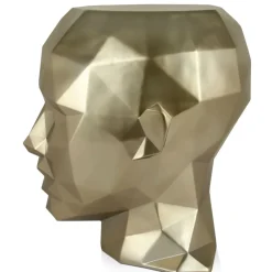 Low Poly|Contemporary^Statues & Sculptures Polygon Female Head 55cm Gold Side Table Sculpture