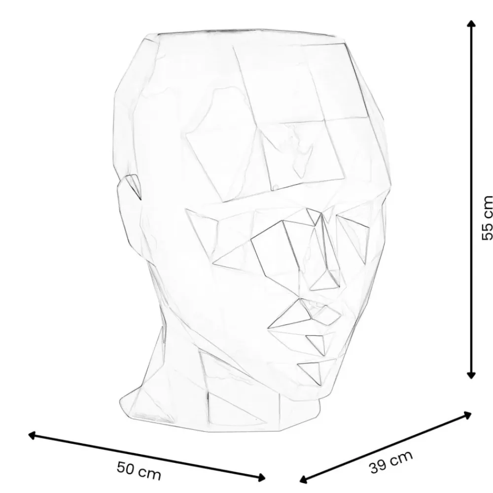 Low Poly|Contemporary^Statues & Sculptures Polygon Female Head 55cm Gold Side Table Sculpture