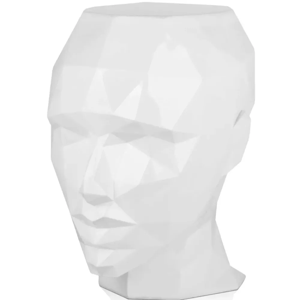 Low Poly|Contemporary^Statues & Sculptures Polygon Female Head 55cm White Side Table Sculpture