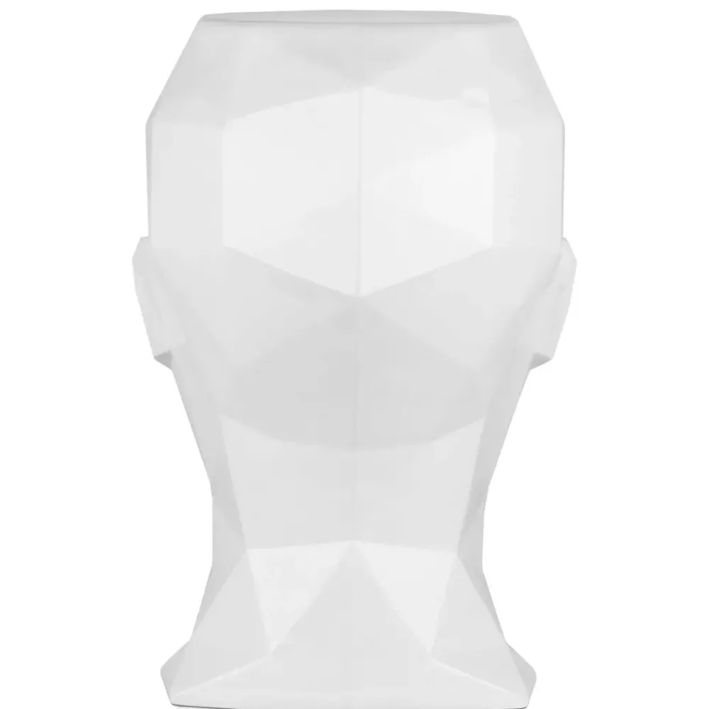 Low Poly|Contemporary^Statues & Sculptures Polygon Female Head 55cm White Side Table Sculpture