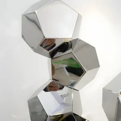 Floor Standing|Low Poly^Statues & Sculptures Polygon Fusion 104cm Silver Metal Indoor Sculpture
