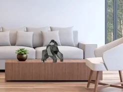Table Top|Low Poly^Statues & Sculptures Polygon Gorilla 44cm Anthracite Resin Indoor Sculpture