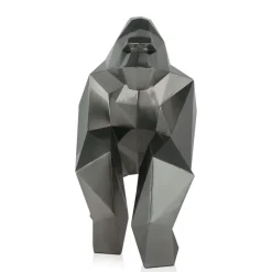 Table Top|Low Poly^Statues & Sculptures Polygon Gorilla 44cm Anthracite Resin Indoor Sculpture