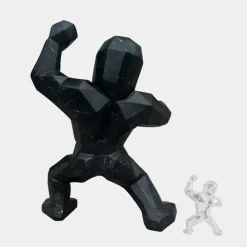 Giant|Floor Standing^Statues & Sculptures Polygon Gorilla 165cm Black Resin Indoor Sculpture