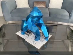 Table Top|Low Poly^Statues & Sculptures Polygon Gorilla 44cm Blue Resin Indoor Sculpture